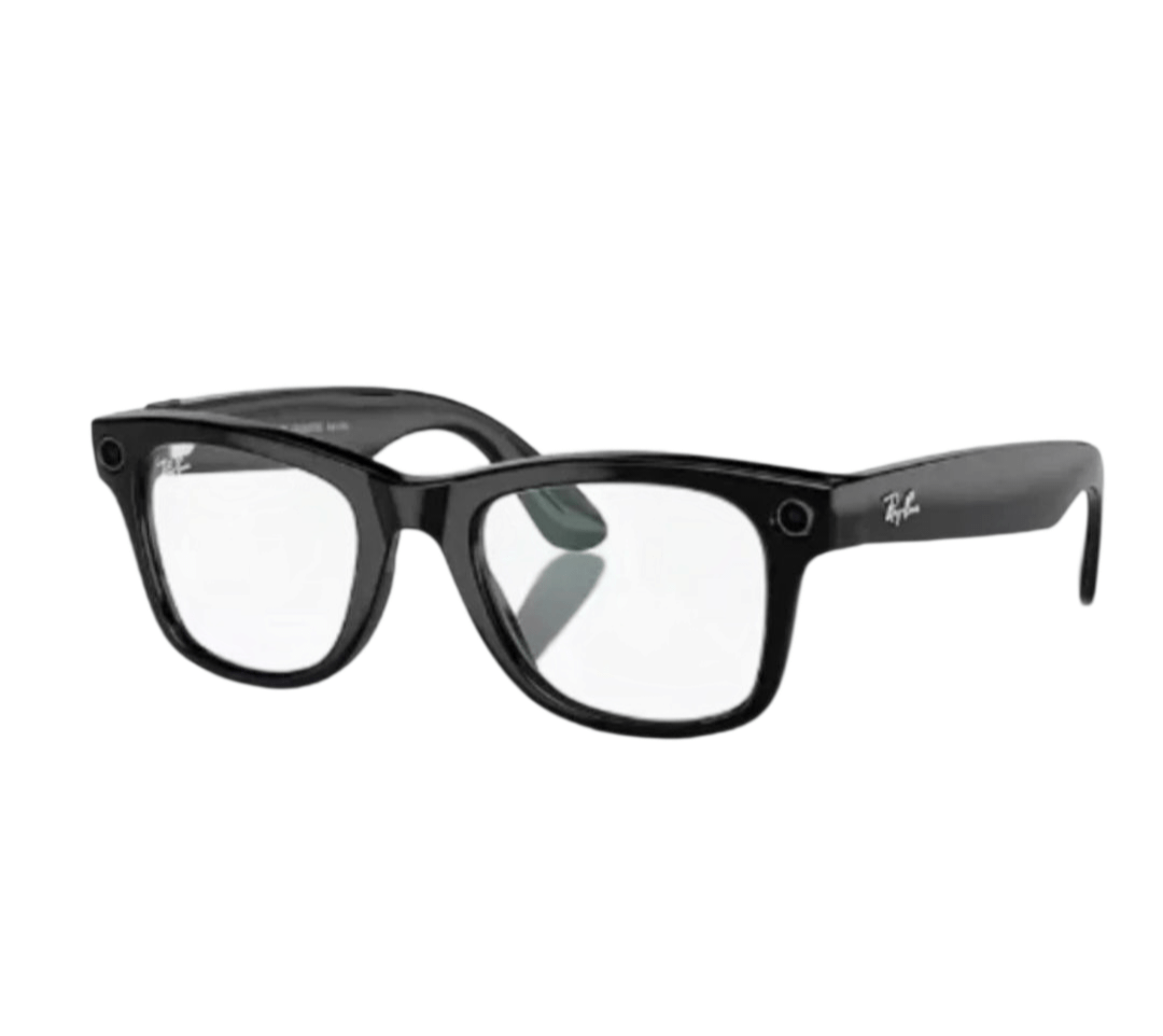 Ray-Ban Meta smart glasses black Wayfarer frames clear lenses integrated cameras for hands free capture