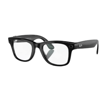 Ray-Ban Meta smart glasses black Wayfarer frames clear lenses integrated cameras for hands free capture